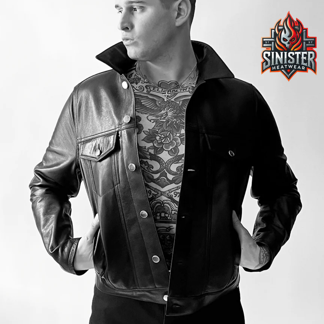 The Blackout Trucker – Custom Made Leather Jacket
