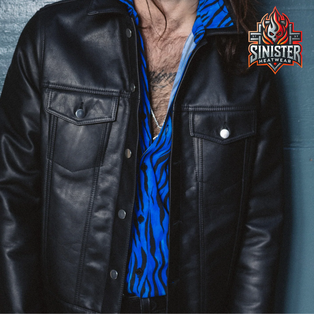 The Blackout Trucker – Custom Made Leather Jacket