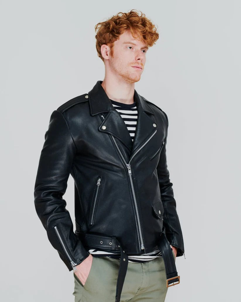 Midnight Hustler – OG Leather Moto Jacket (Lambskin)