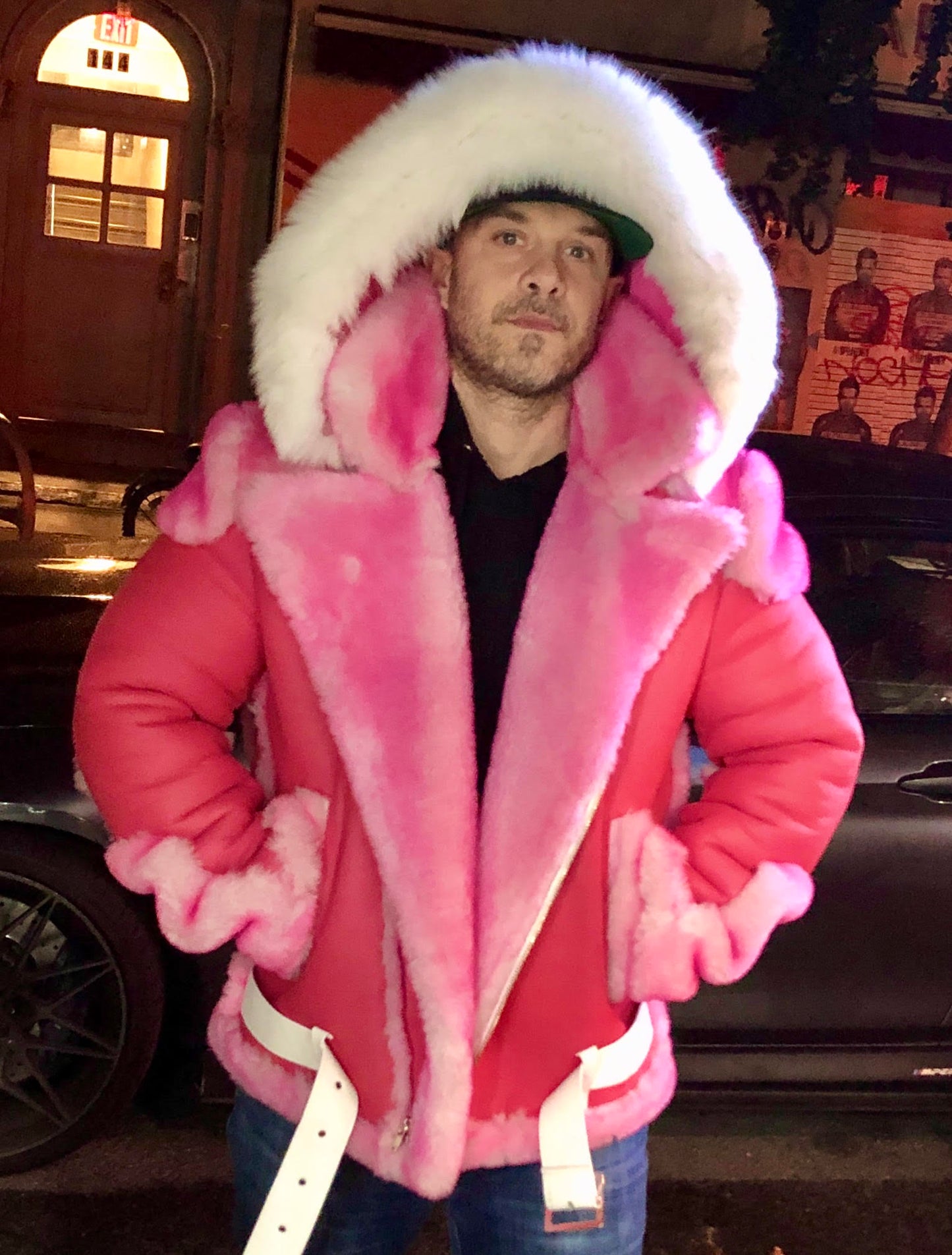 Cotton Candy Rebel – Custom Made Shearling Jacket by SHW