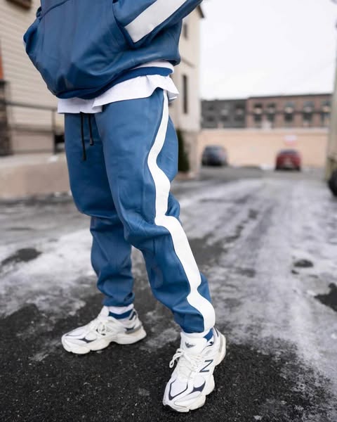 Blue Hustle – All Leather Tracksuit