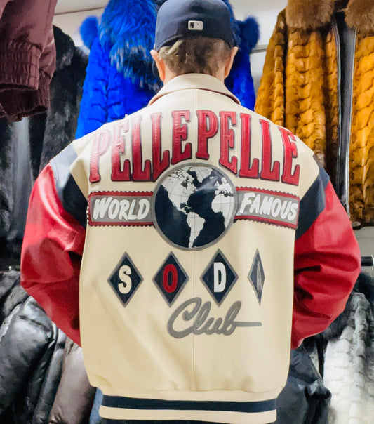 Pelle Pelle World Famous Soda Club Leather Jacket – Retro Varsity Edition