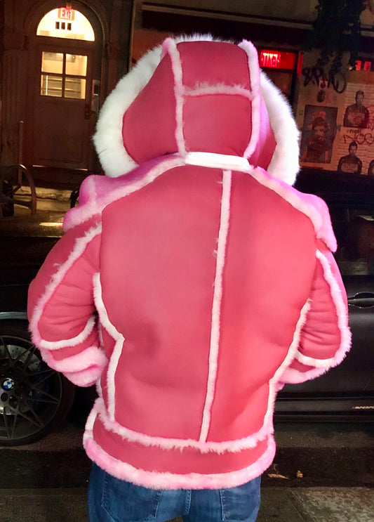 Cotton Candy Rebel – Custom Made Shearling Jacket by SHW