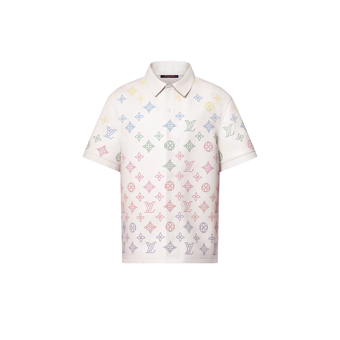 Luxury Designer Monogram All leather Polo Shirt