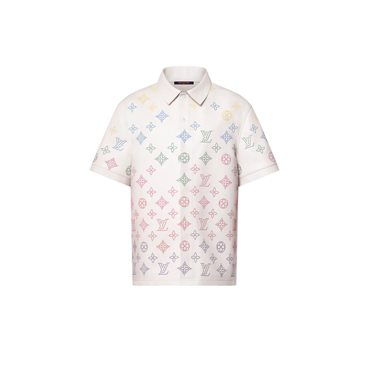 Luxury Designer Monogram All leather Polo Shirt
